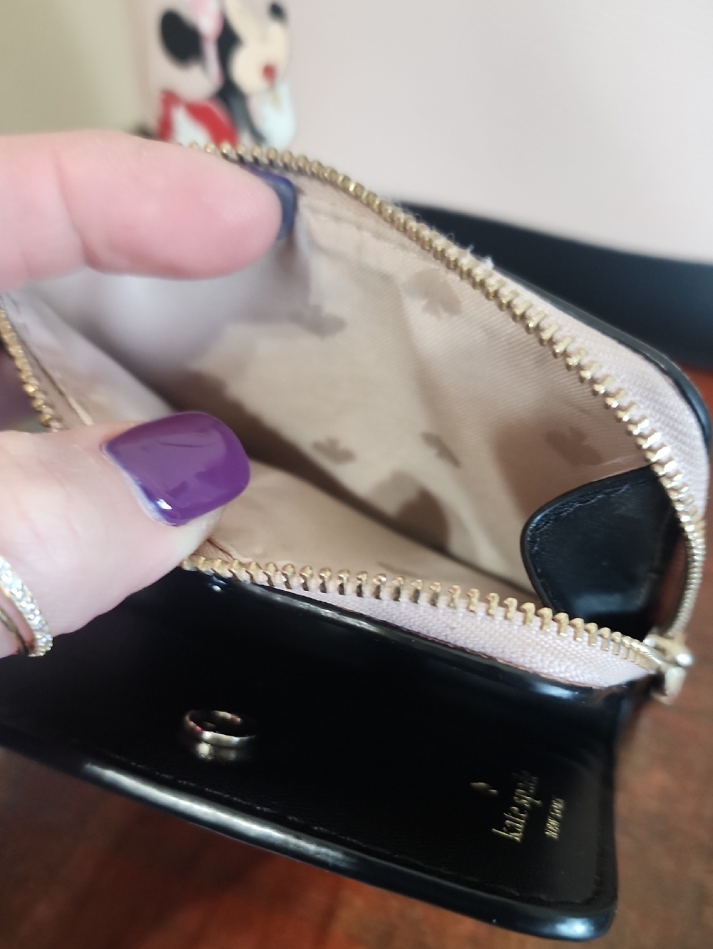 Kate Spade Disney Blush Pink Minnie Mouse Mini Dome Satchel Wallet Lipstick Kiss - Picture 7 of 15